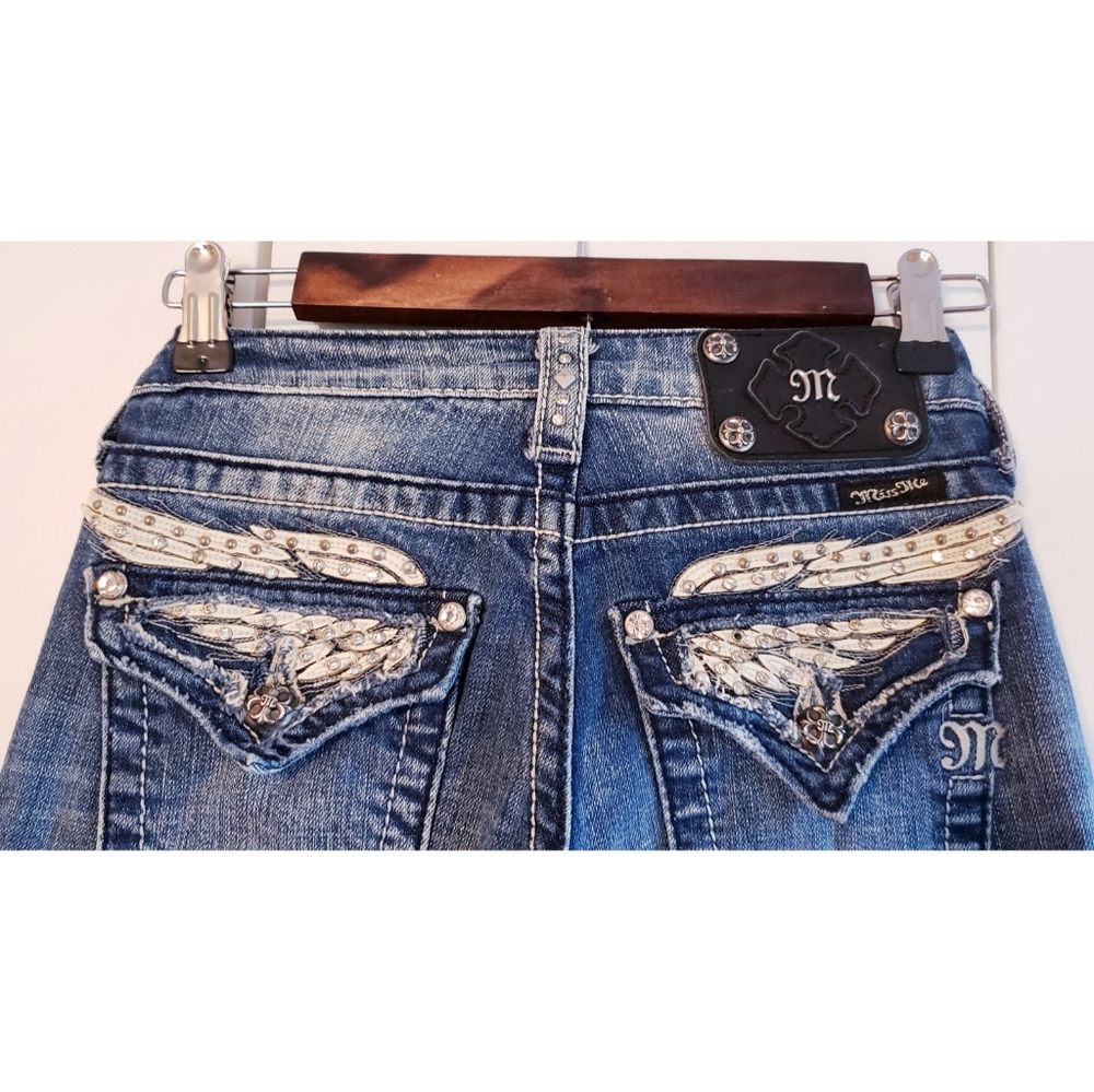 Miss Me angel wing pocket bootcut jeans